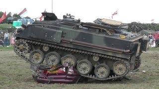 FV432 Tanks Crushing Car - but car fights Back 