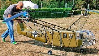 GIGANTIC XXXL RC FOCKE ACHGELIS FA-223 DRAGON SCALE MODEL COAXIAL HELICOPTER FLIGHT TEST DEMO