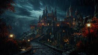 Overcome Insomnia and Sleep Faster with Heavy Rain no Thunder in Autumn Castle