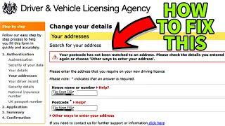 DVLA Address Error FIX 