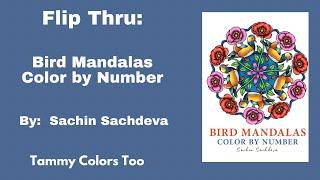 New Release Flip Thru Bird Mandalas Color by Number by Sachin Sachdeva