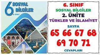 6. Sınıf Sosyal Bilgiler Ders Kitabı Sayfa 65 66 67 68 69 70 71 Cevapları