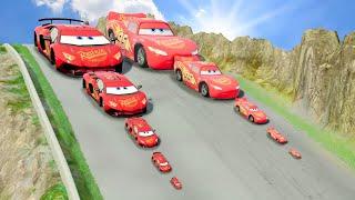 Big & Small Lamborghini Lightning Mcqueen vs Big & Small Mcqueen vs DOWN OF DEATH in BeamNG.Drive