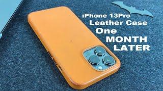 1 MONTH LATER iPhone 13 Pro Golden Brown Leather case with MagSafe