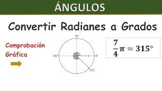 Como convertir Radianes a Grados  ANGULOS