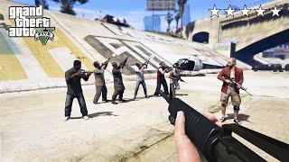 GTA 5 - Michael And Friends FIVE STAR SERVICE CARBINE COP BATTLE GTA V Funny Moments