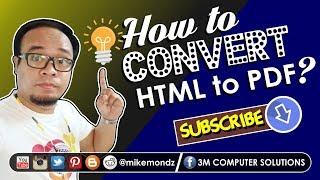 How to Convert HTML Page URL to PDF for FREE???
