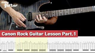 Jerry C - Canon Rock Guitar Lesson with Tab Part.1 Slow Tempo