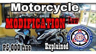 MODIFICATION FOR MOTORCYCLE  LTO COMPLIANCE