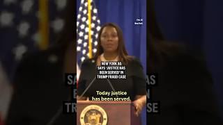 New York Attorney General Letitia James says ’justice has been served’ in Trump fraud case