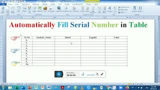 #How To Insert Auto Serial Number in MS Word  Fill Automatically Serial Number in Word  Part-13