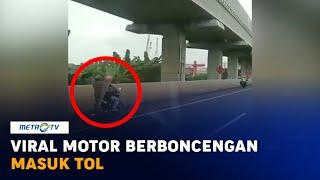 Viral Pengendara Motor Berboncengan Masuk Tol Jakarta-Cikampek