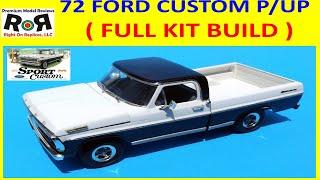 1972 Custom Ford Custom I Pickup Truck 125 Scale Moebius 1220 – Full Kit Build & Review