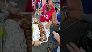 Meat pie eating contest at fireworks over Buhlow city of Pineville part 1