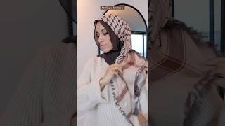 Styling a keffiyeh on hijab #hijabstyle #hijabtutorial #palestine