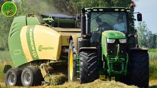 John Deere 6215R & Krone Comprima v180 XC Fienagione 2022