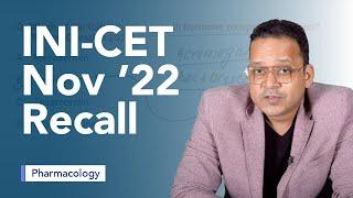 Exam Recall Series INI CET Nov 22 - Pharmacology