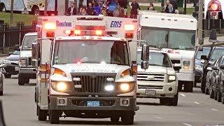 Boston EMS Ambulance A90 Responding Lights and Siren