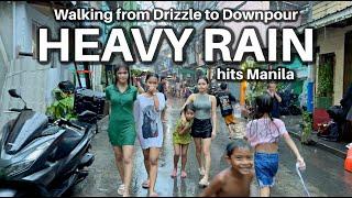 Its Raining in Manila Heavy Rain Walk with Real 3D Rain Sounds 4K HDR