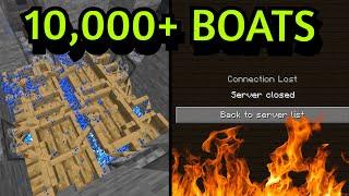 CRASHING a Pay To Win Minecraft Server With 10000 Boats