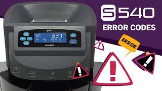 Nadex S540 Coin Sorting Machine Troubleshoot Error Codes