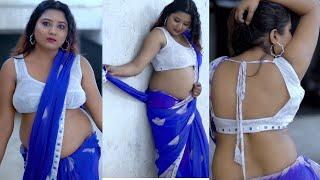 Bong Puja  Saree look  Hot back  Saree expression #sareelove #sareefashion