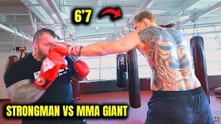 Eddie Hall Spars UFC Heavyweight Fighter STRONGMAN vs MMA