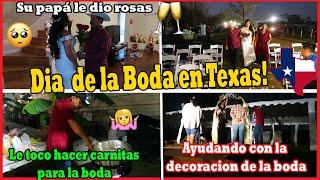 DIA DE LA BODA DE MI SOBRINA EN TEXAS. A MI ESPOSO LE TOCO HACER LAS CARNITAS A ULTIMA HORA‍