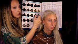 ASMR Hair Colour Consultation  with scalp & hair condition exam salon roleplay