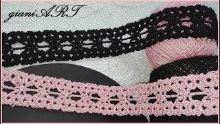 Crochet lace ribbon  Crochet lace tape pattern tutorial  Three Rows repeat