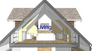 Design an Attic Roof Home with Dormers using SketchUp.  Quick Overview and Animation