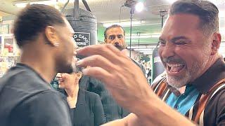 DEVIN HANEY & OSCAR DE LA HOYA MEET FACE TO FACE & SHOW EACH OTHER RESPECT