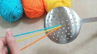 Tolle  Super einfache Idee aus Schöpfkelle und Wolle - Gift Craft ldeas - DIY projects
