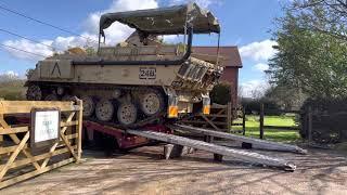 FV434 unloading at her new home