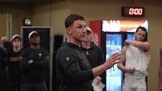 Dennis Allen & Alvin Kamara Locker Room Speech after Saints Win at Colts  2023 NFL Week 8