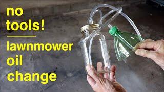 LAWNMOWER OIL Change ● the Simple Way  no wrenches  