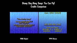 Disney Sing Along Songs You Can Fly Credits Comparison