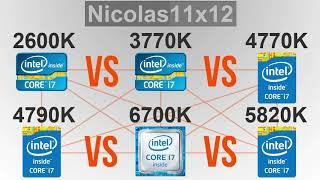 Intel i7 2600K vs i7 3770K vs i7 4770K vs i7 4790K vs i7 6700K vs i7 5820K