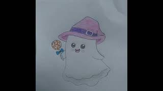 How to draw a cute ghost  ghost drawing easy
