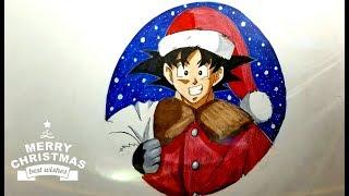 Drawing Goku - Santa Costume  Merry Christmas