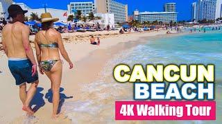 CANCUN BEACH  Mexico 4K Walking Tour   February 2023