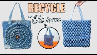 DIY Two most updated models of Tote Bags from the old jeans