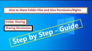 How to Share Folder and Provide Permission to the User  Learn Folder Sharing