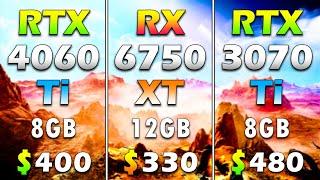 RTX 3070 Ti 8GB vs RX 6750 XT 12GB vs RTX 4060 Ti 8GB  PC Gameplay Tested