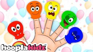 HooplaKidz Balloon Finger Family Song + Fun Kids Songs