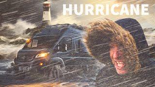 Hurricane Massive Storm & Cozy Van Life Camping by the Ocean. 23 ft Waves & Heavy Rain #vanlife