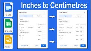 How google docs change unit from inches to centimeter