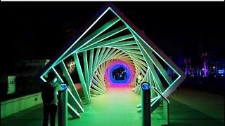 Outdoor light show interact LED light tunnel