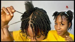 How to twist your own natural hair  Mini twists on short natural hair