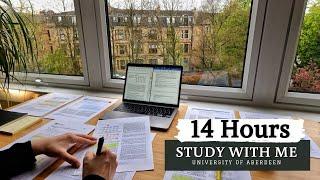 12+ HOUR STUDY WITH ME on A RAINY DAY⎢Background noise 10 min Break No music Study with Merve